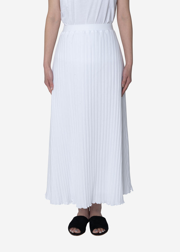 Wide Rib Skirt in White