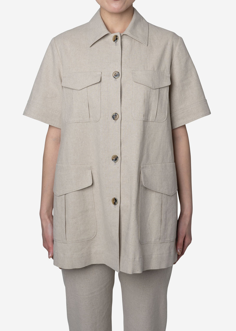Soft Linen Canvas Jacket in Natural