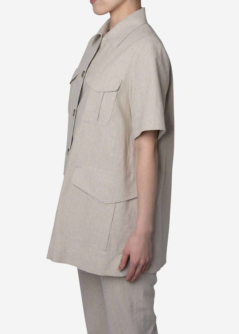 Soft Linen Canvas Jacket in Natural