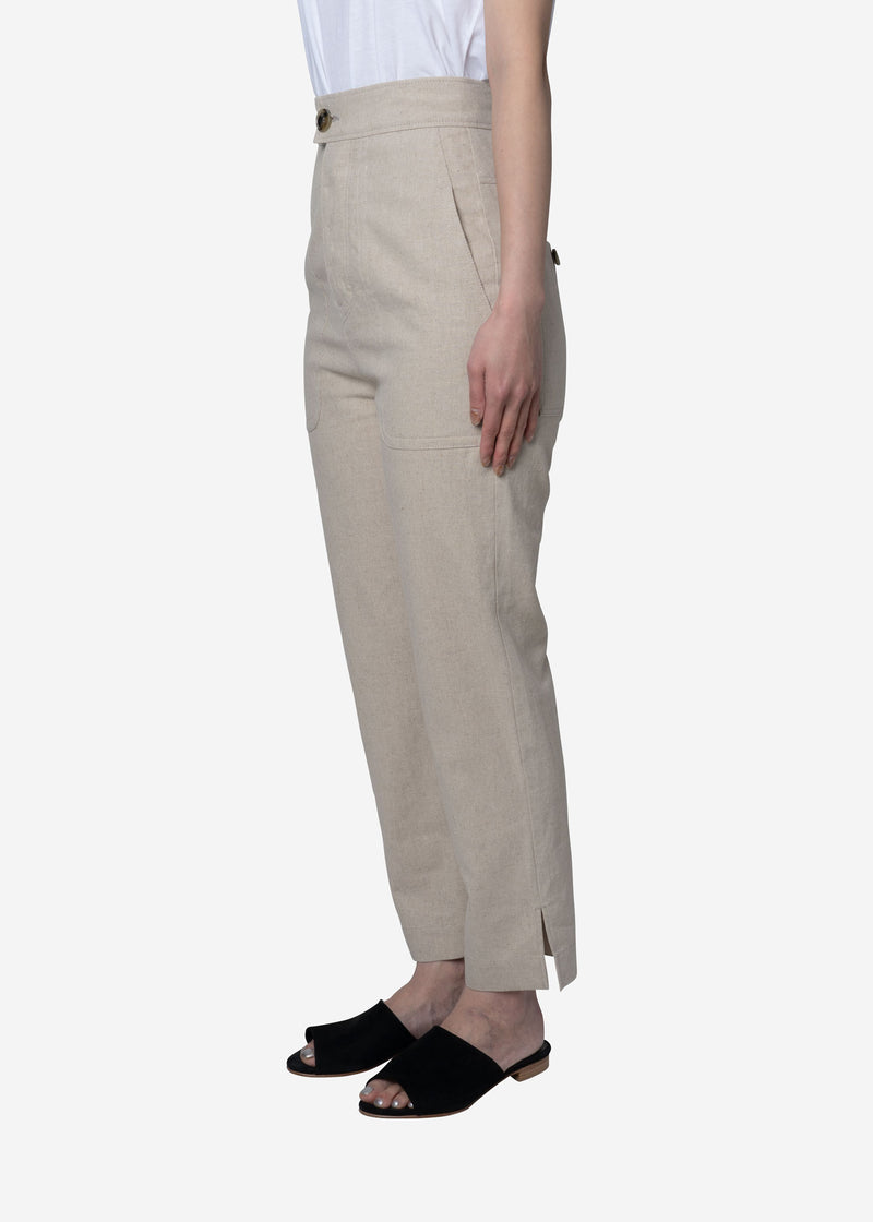 Soft Linen Canvas Pants in Natural