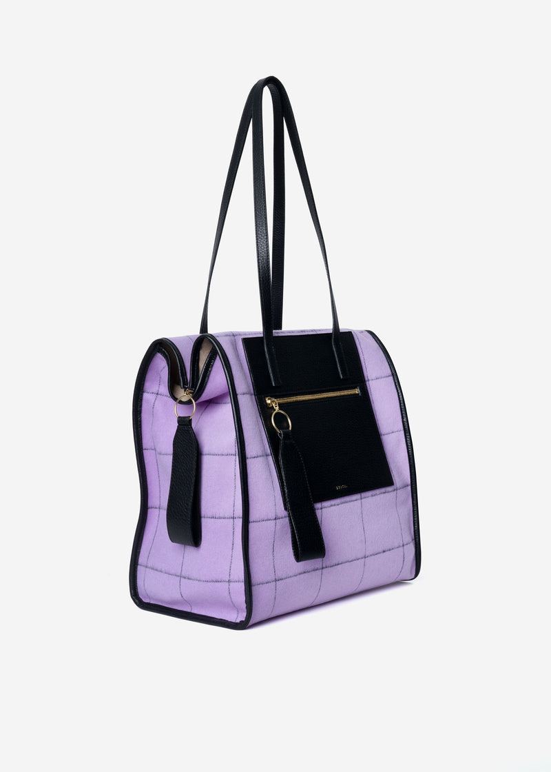 Reversible Check Bag in Lavender
