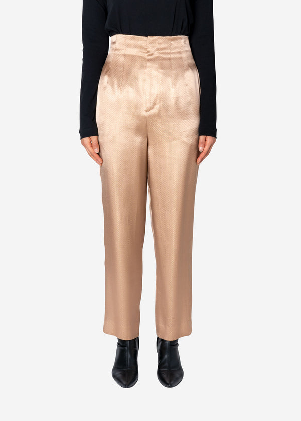 Sparkle Lame Pants in Beige