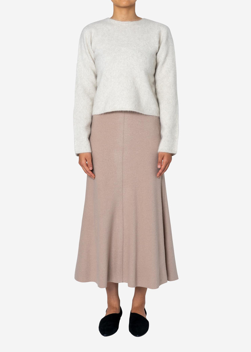 Balancircular Air Melton Skirt in Beige