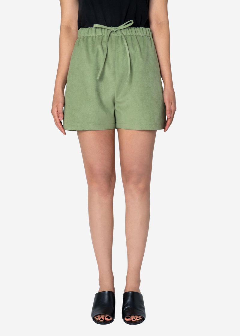 Soft Suede Short Pants in Light Green