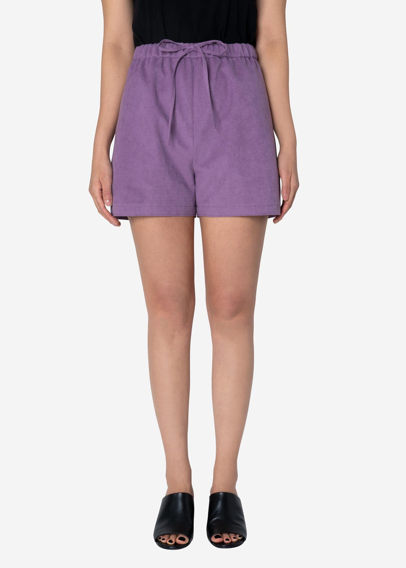 Soft Suede Short Pants in Light Purple