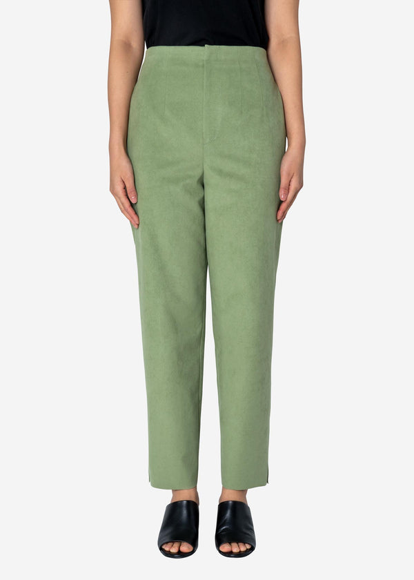 Soft Suede Pants in Light Green