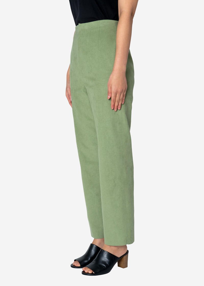 Soft Suede Pants in Light Green