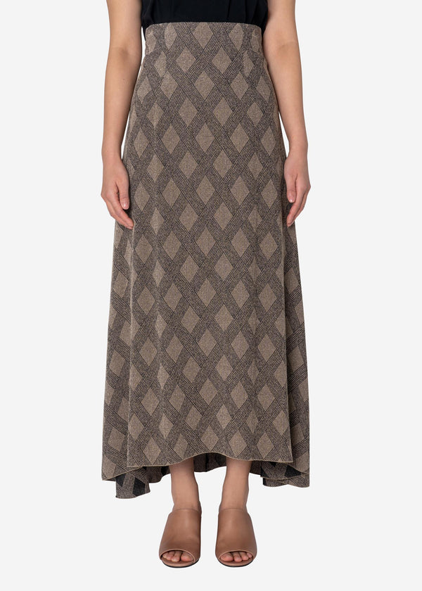 Argyle Check Jacquard Skirt in Other