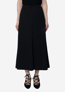 Summer Rib Flare Skirt in Black
