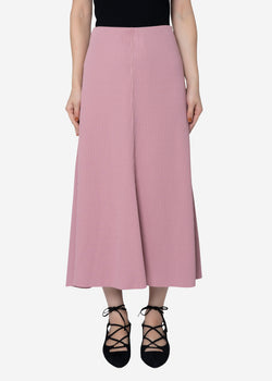 Summer Rib Flare Skirt in Pink