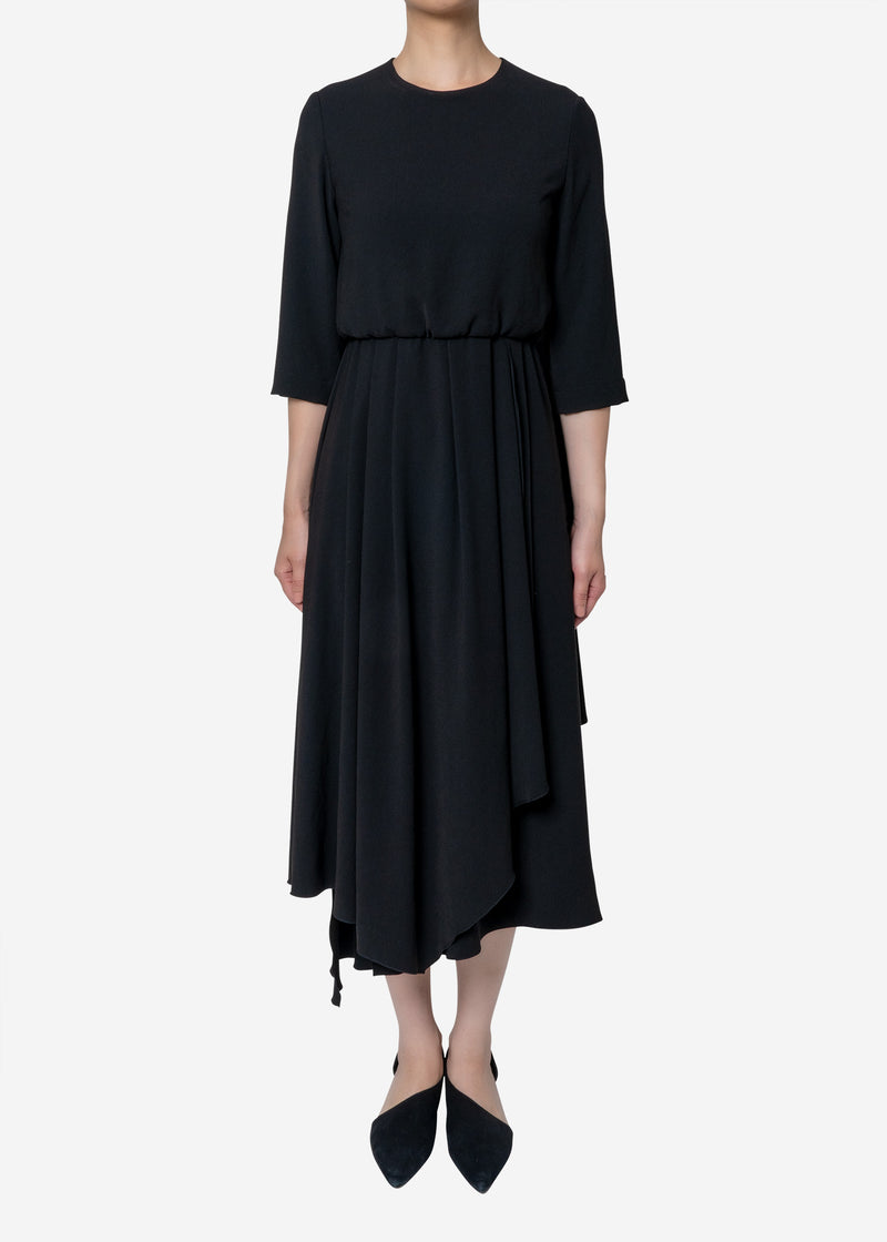 Double Cloth Dress in Black
