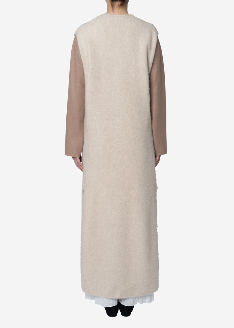 Superfine Fur Long Dress Sweater in Ivory