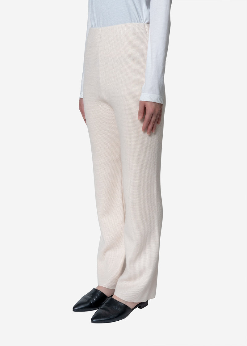 Super140s Wool Waffle Pants in Ivory