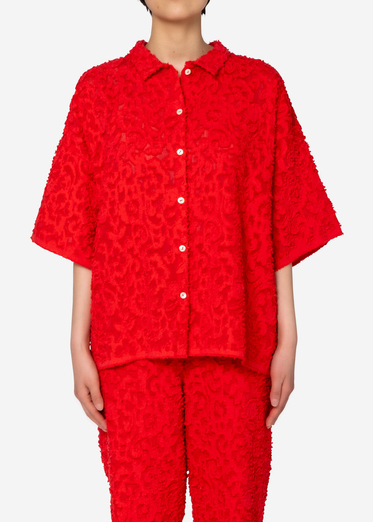Greed International グリードフラワーカットジャガードシャツOriginal Flower Cut JQ Shirt in Red  – Greed International Official Online Shop