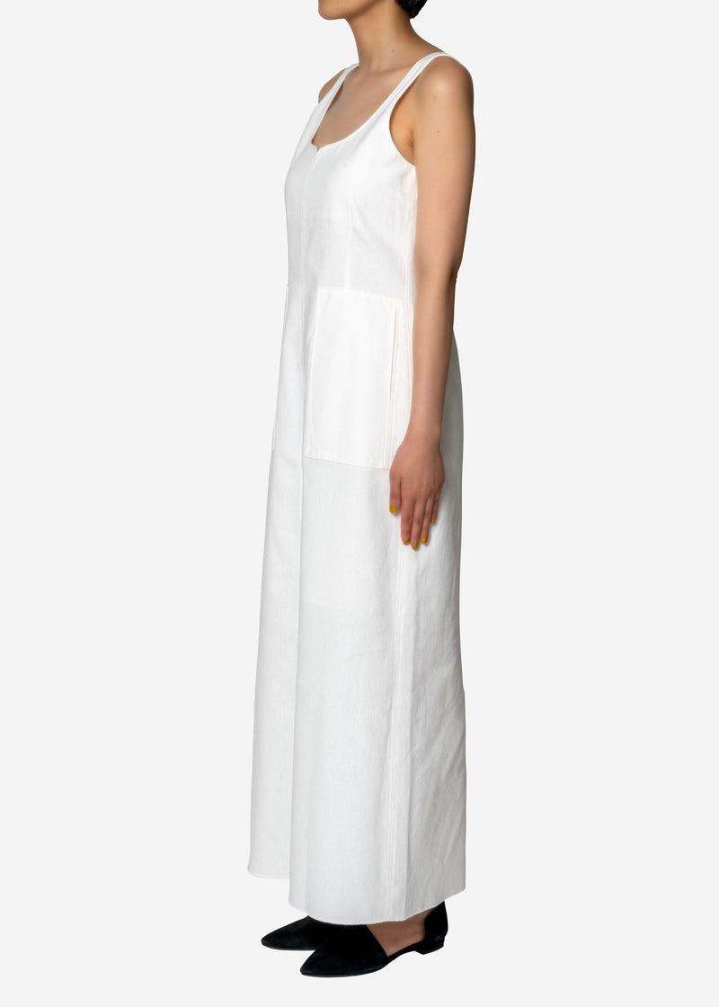 Cotton Linen Dress in White