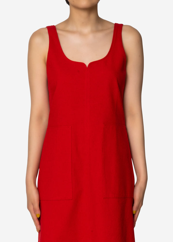 Cotton Linen Dress in Red