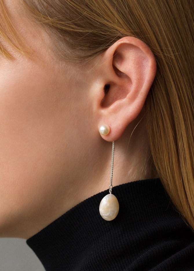 【Pre-order】The Moon's Radiance Pearl Drop Earrings