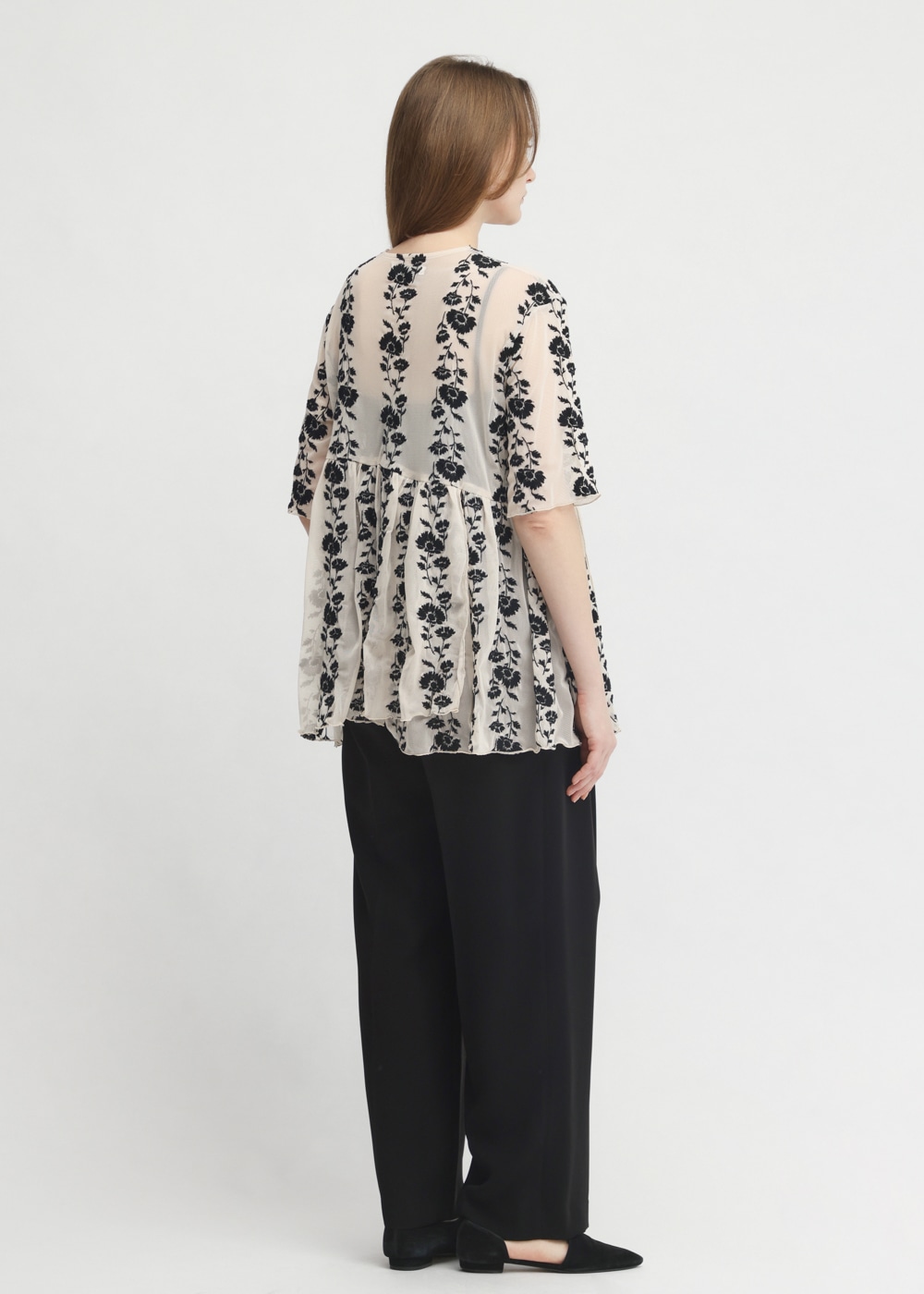 Embroidery Mesh Peplum Blouse 詳細画像 OTHER 3