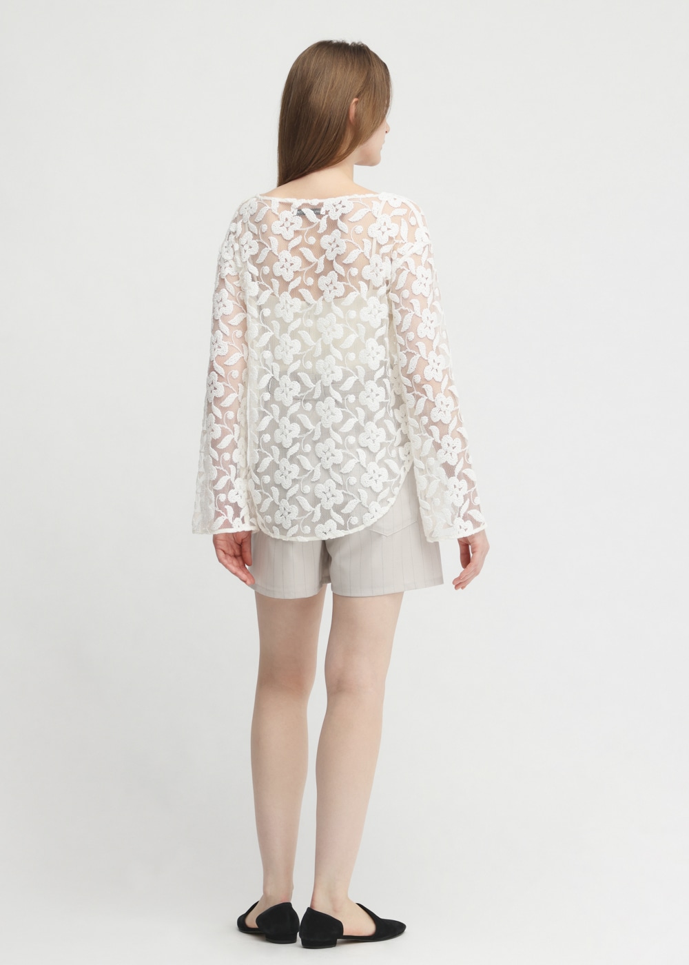 Winding Flower Embroidery  Blouse 詳細画像 WHITE 3