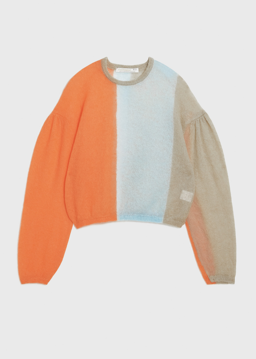 Damage Hole Mohair Stripe Short Sweater 詳細画像 ORANGE MIX 1