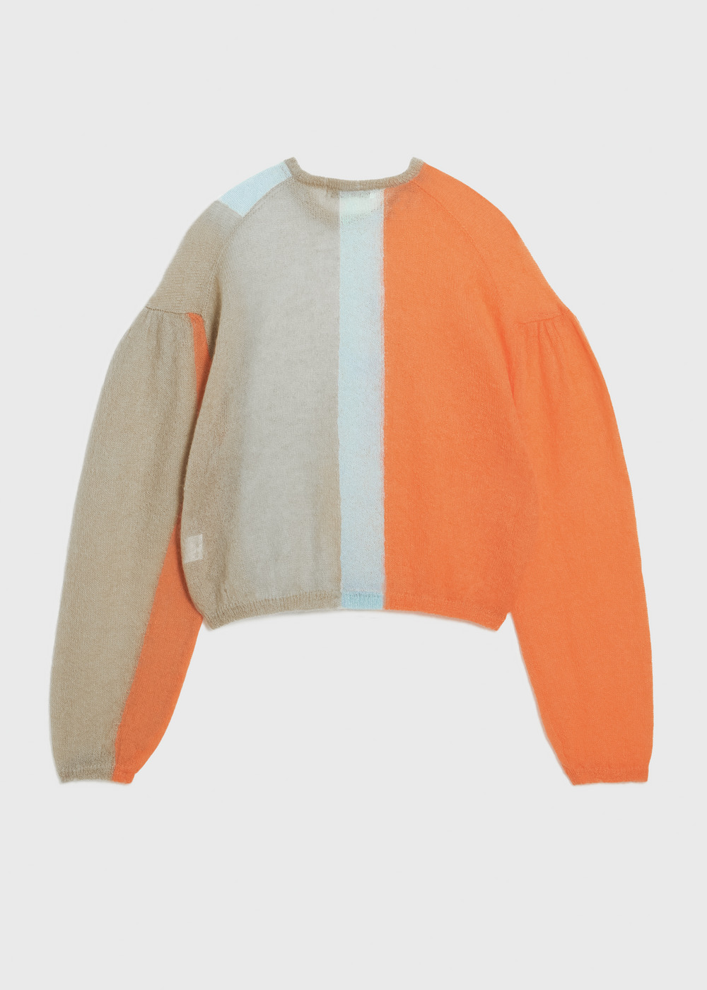 Damage Hole Mohair Stripe Short Sweater 詳細画像 ORANGE MIX 2