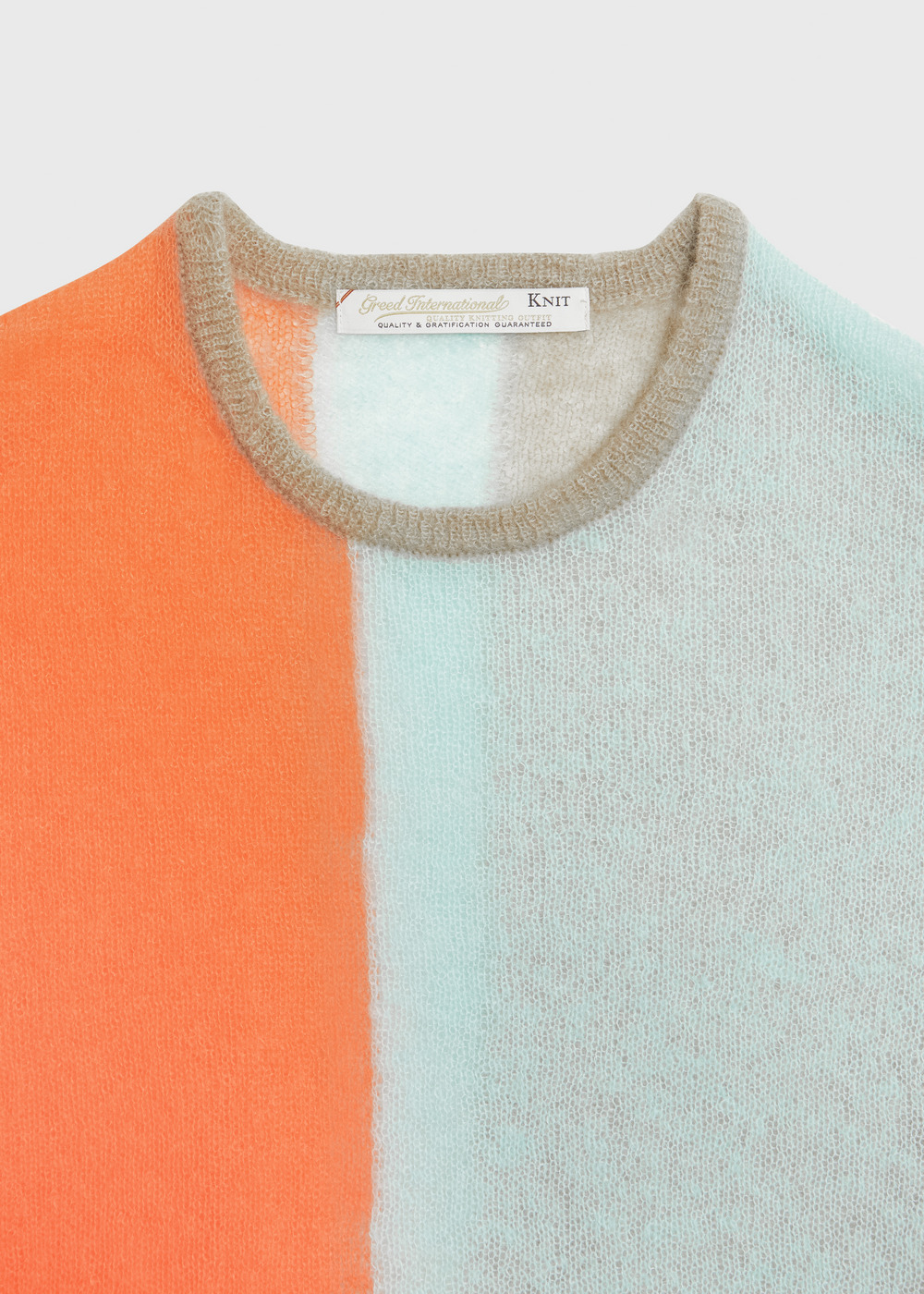 Damage Hole Mohair Stripe Short Sweater 詳細画像 ORANGE MIX 3