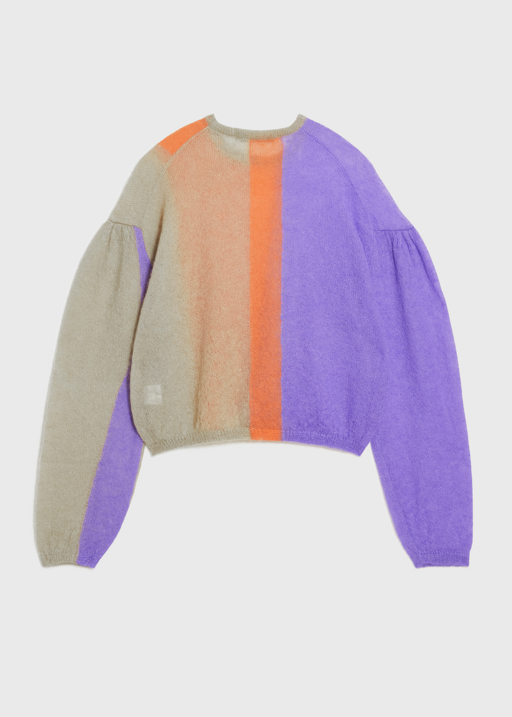 Damage Hole Mohair Stripe Short Sweater 詳細画像 PURPLE MIX 2