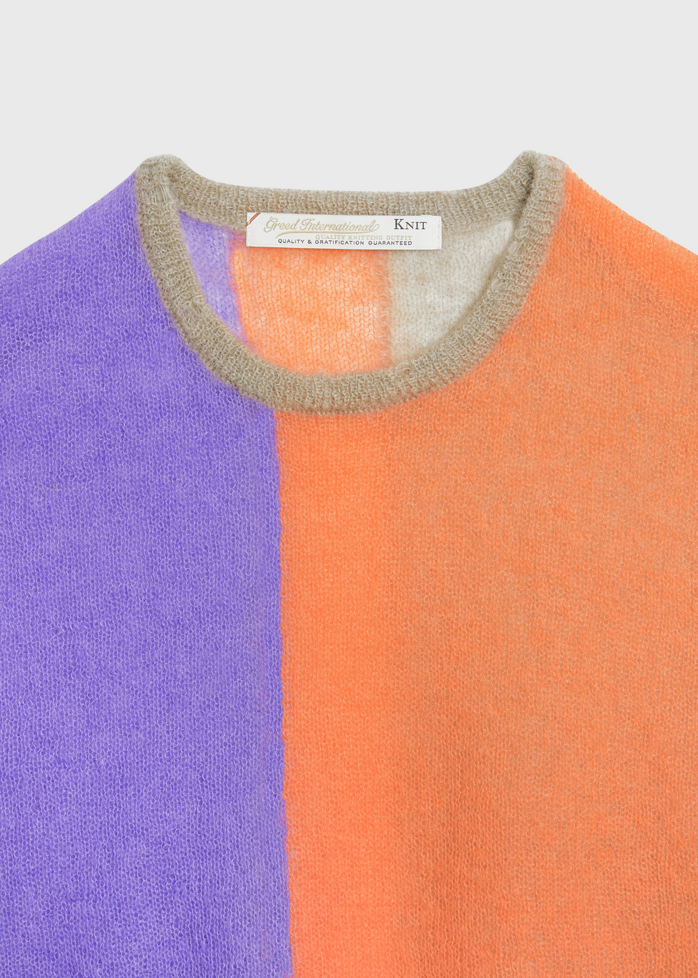 Damage Hole Mohair Stripe Short Sweater 詳細画像 PURPLE MIX 3