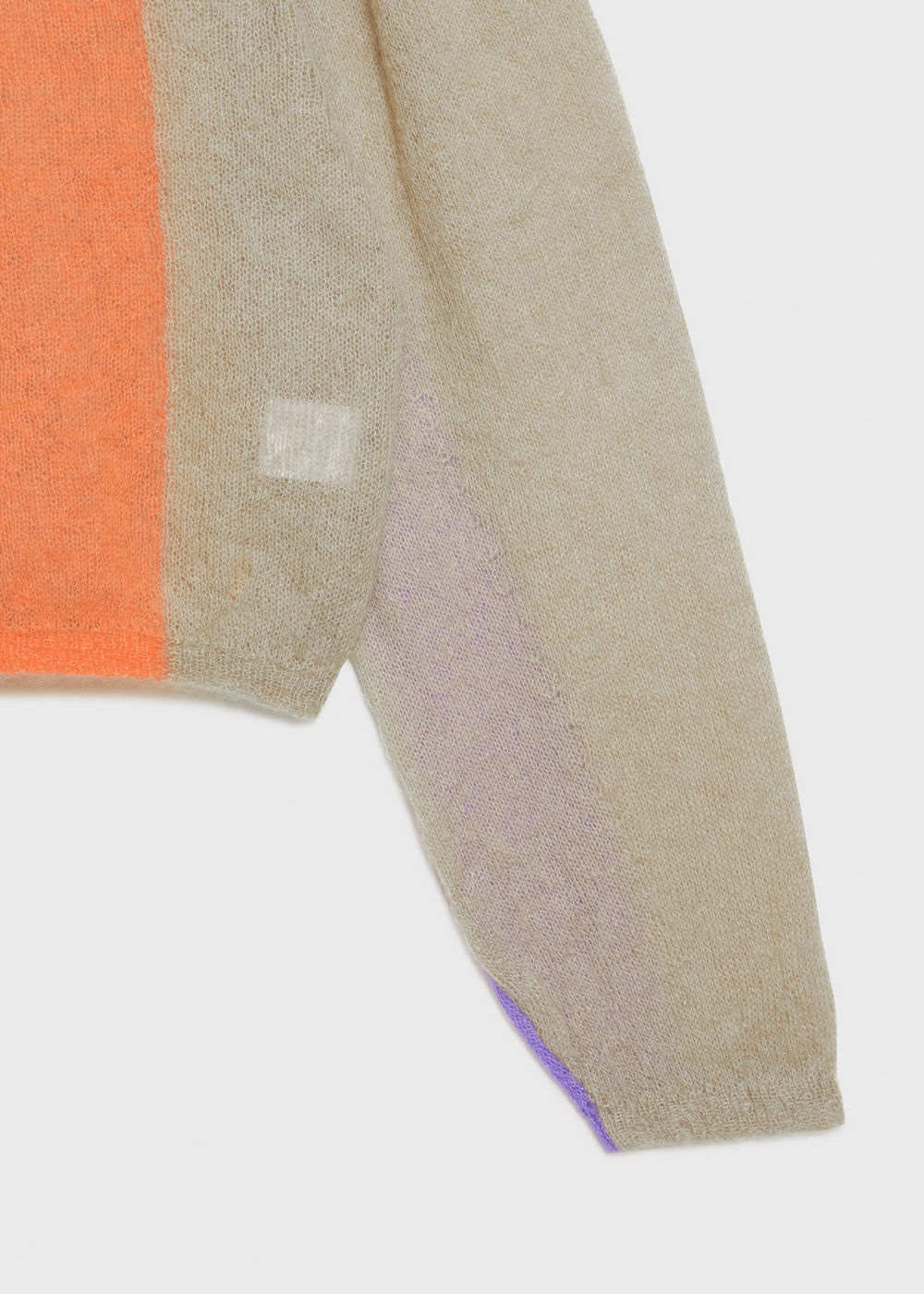 Damage Hole Mohair Stripe Short Sweater 詳細画像 PURPLE MIX 4