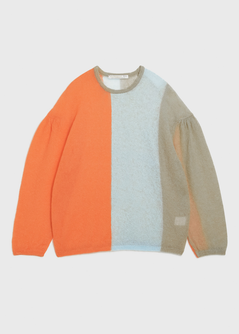 Damage Hole Mohair Stripe Long Sweater 詳細画像 ORANGE MIX 1