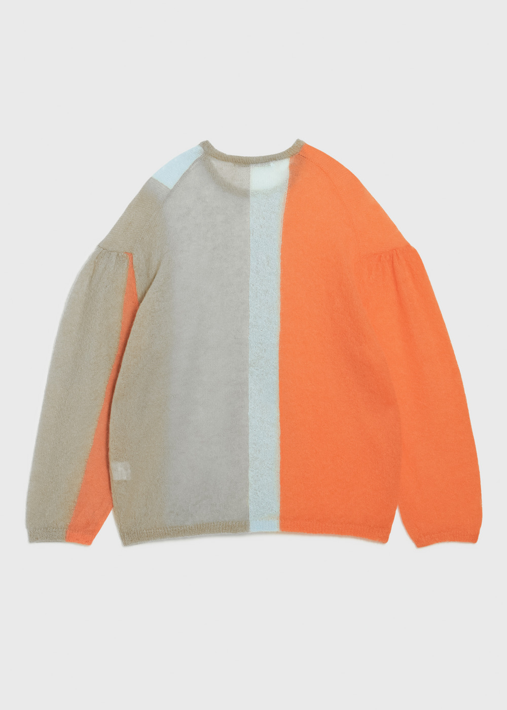 Damage Hole Mohair Stripe Long Sweater 詳細画像 ORANGE MIX 2