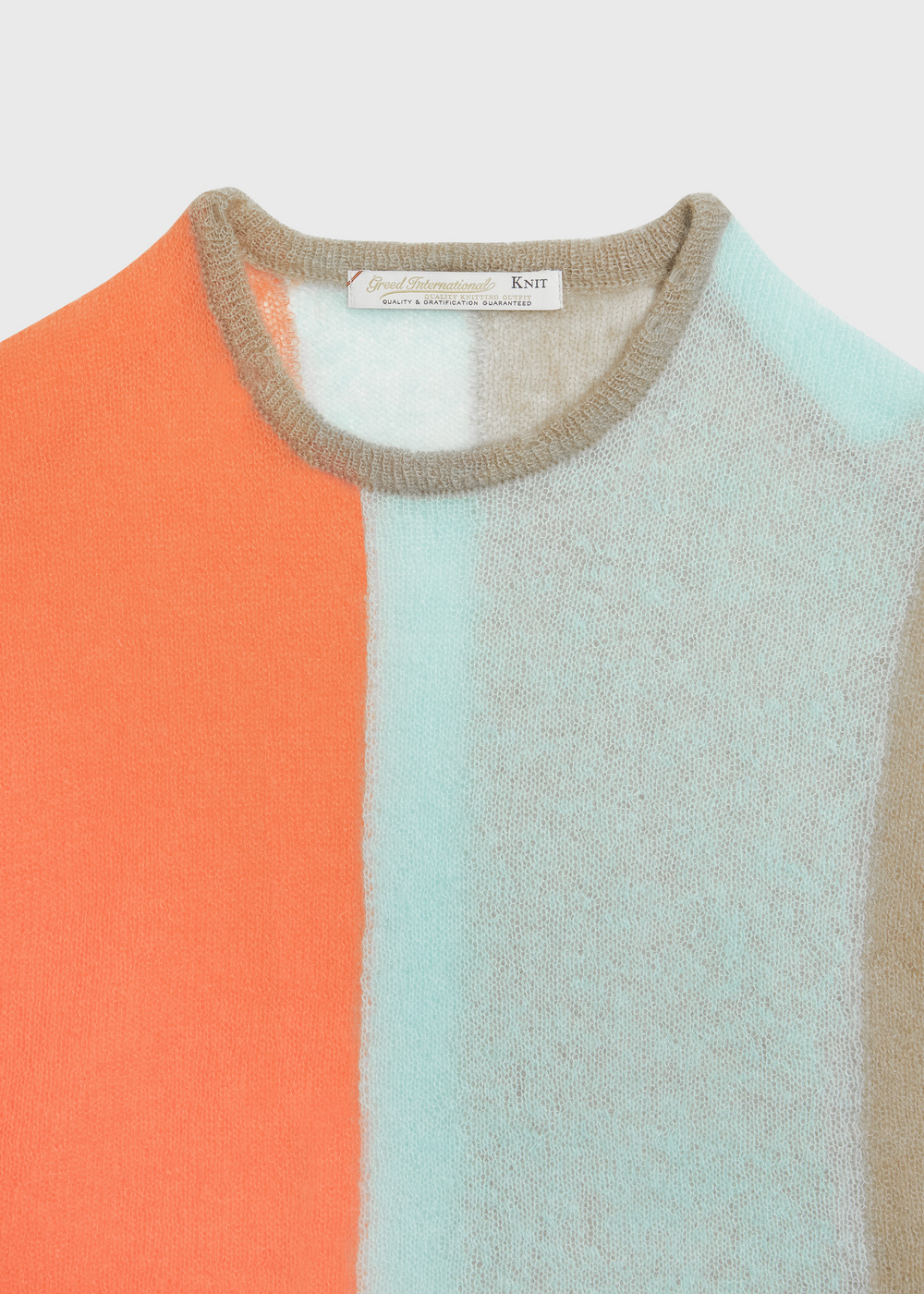 Damage Hole Mohair Stripe Long Sweater 詳細画像 ORANGE MIX 3