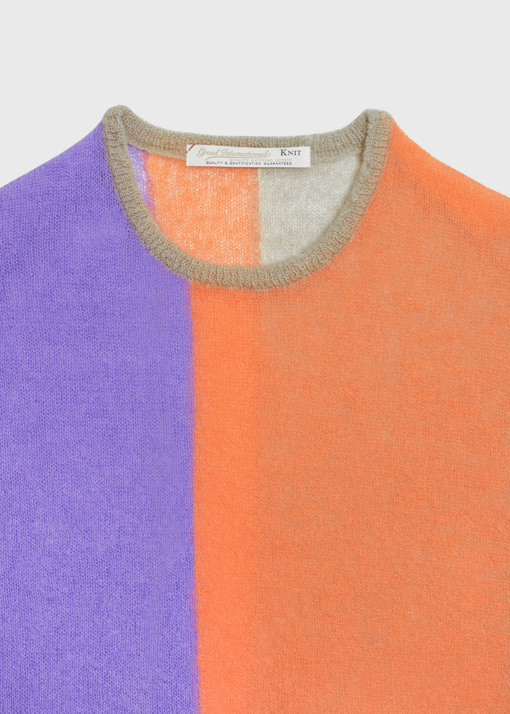 Damage Hole Mohair Stripe Long Sweater 詳細画像 PURPLE MIX 3