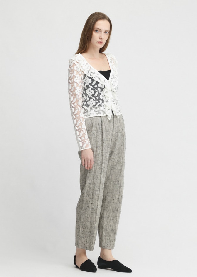 Silk Nep Tweed Pants 