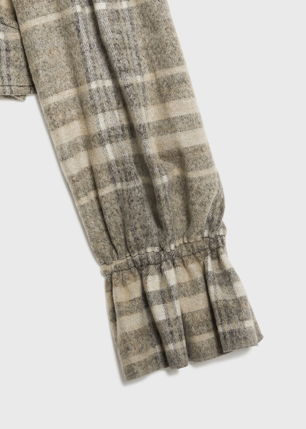 Shaggy Check Frill Blouse 詳細画像 BROWN MIX 4