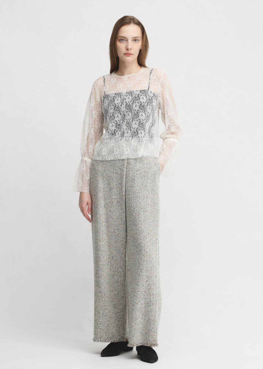 Wool Lace Flare Top 詳細画像 OFF WHITE 1