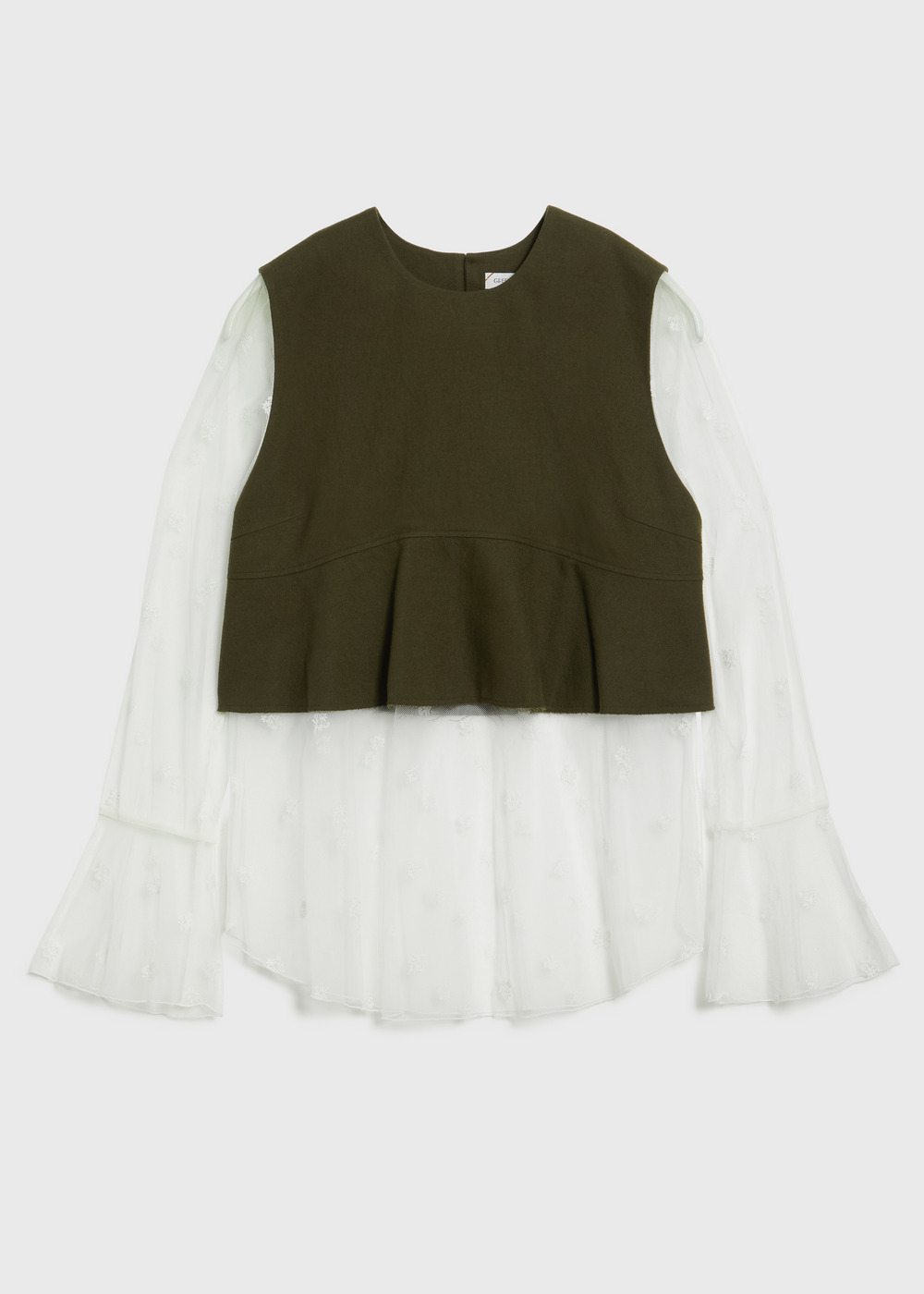 Small Flower embroidery Long Top 詳細画像 KHAKI 1