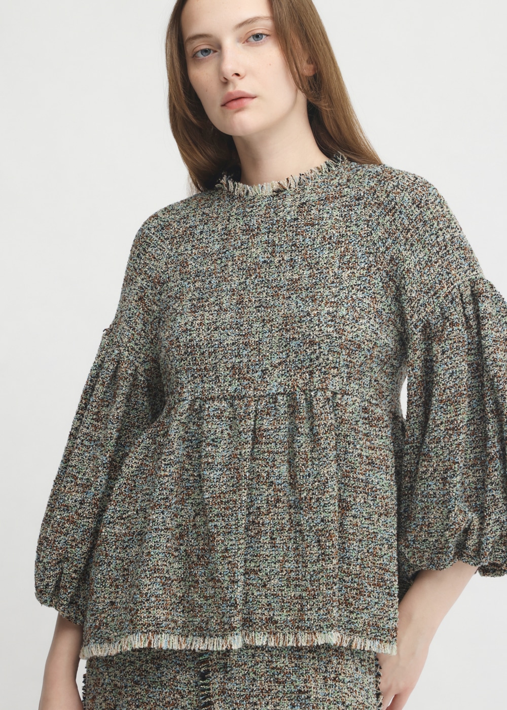 KASURI Classic Tweed Puff Blouse 詳細画像 OTHER 4