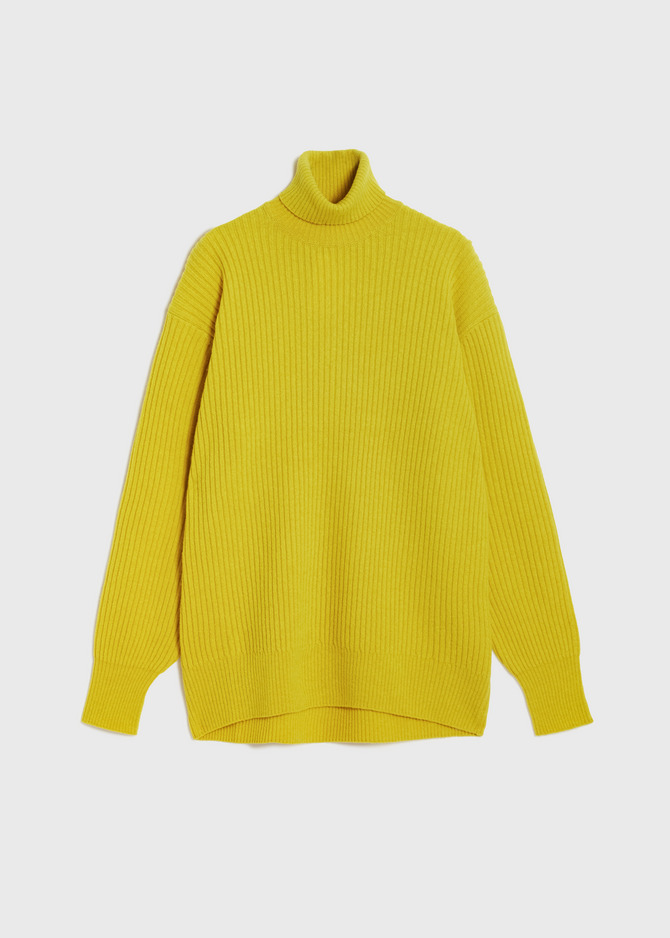 Cashmere Lambs High Neck Big Sweater