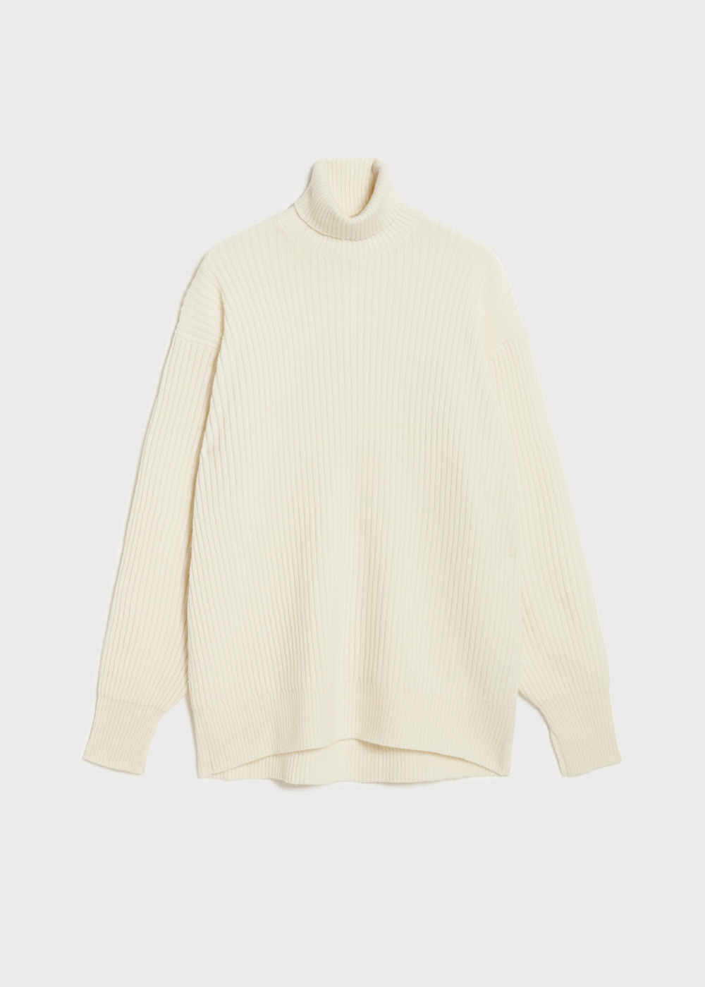 Cashmere Lambs High Neck Big Sweater 詳細画像 WHITE 1