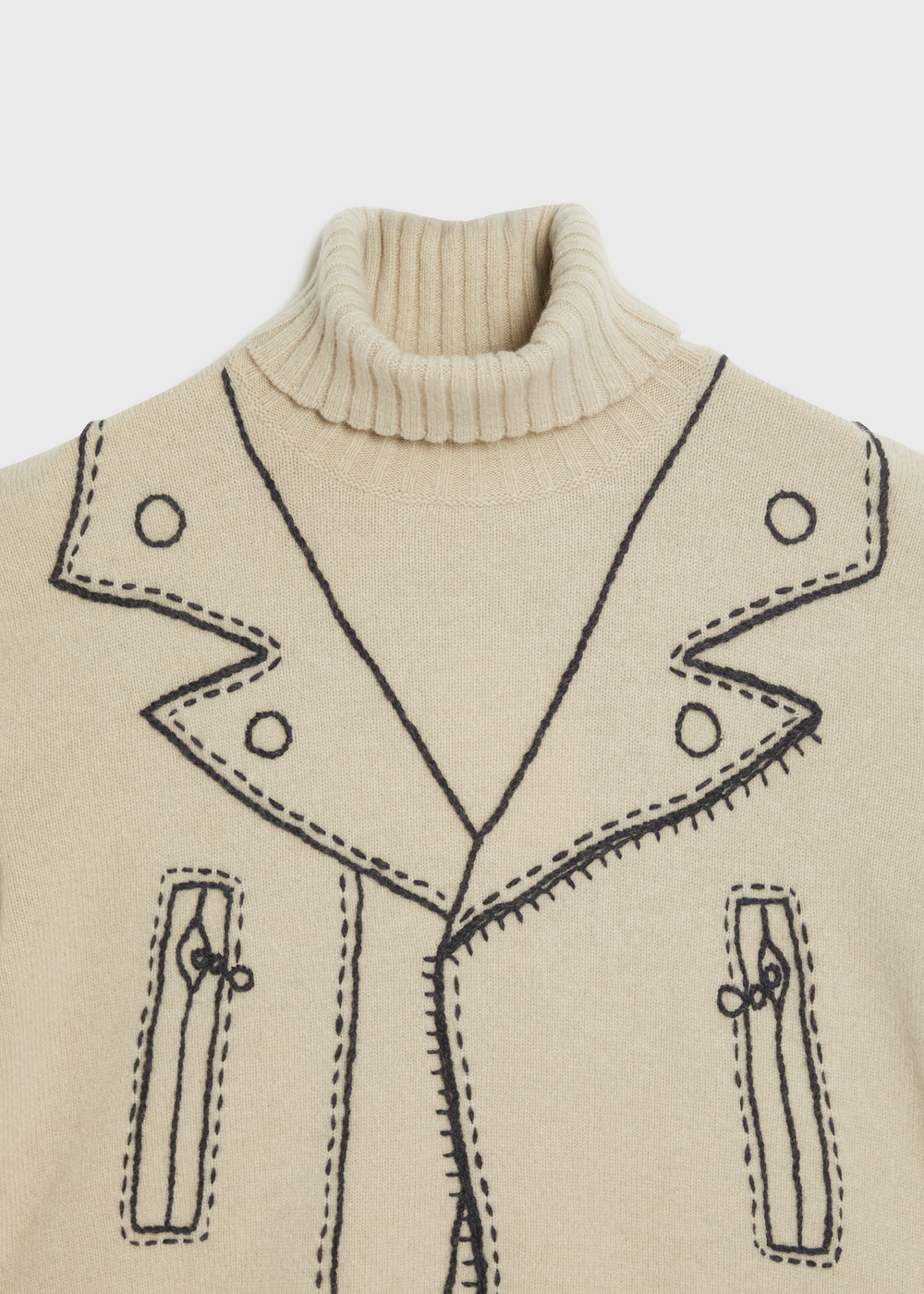 Cashmere Lambs Hand Stitch Sweater 詳細画像 BEIGE 3