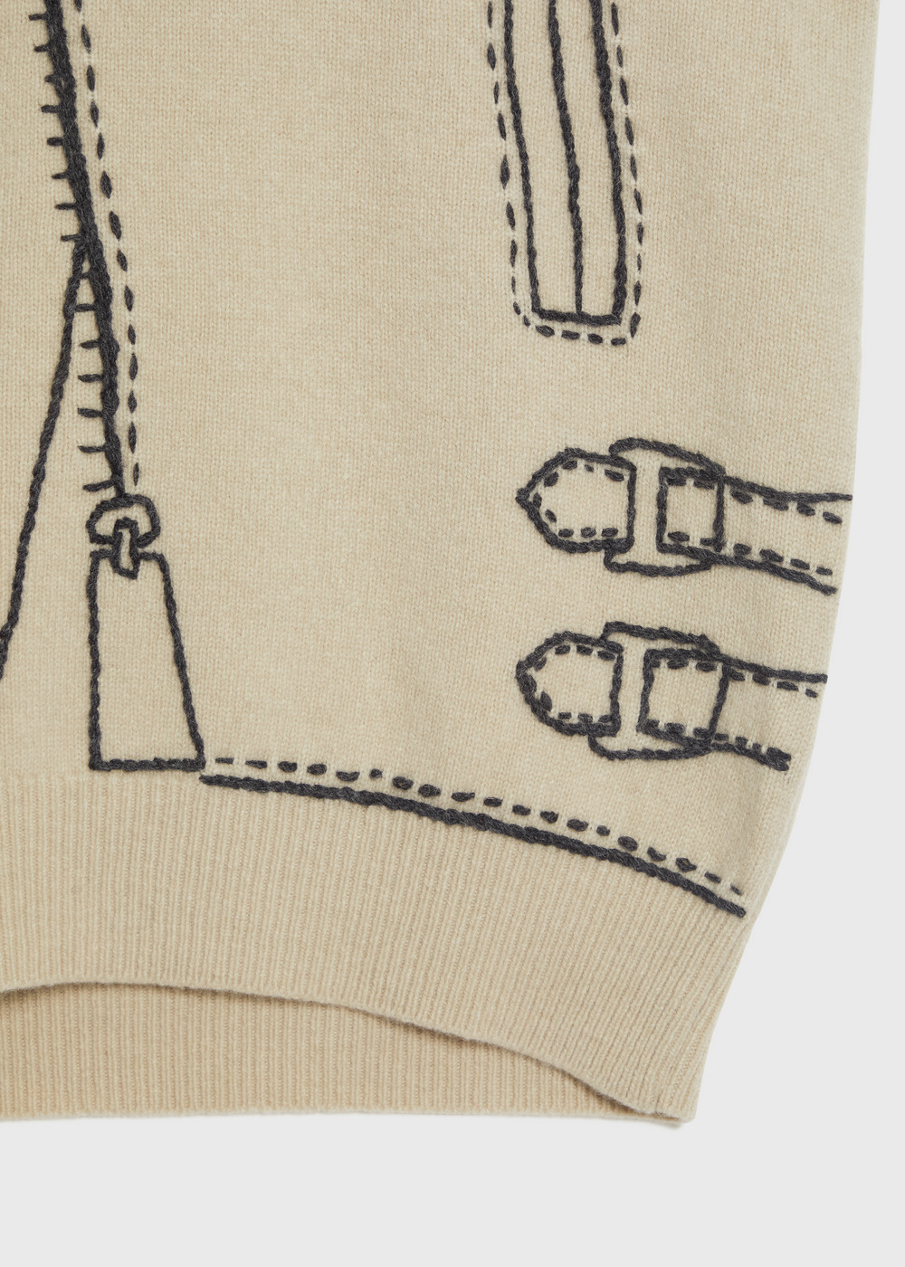 Cashmere Lambs Hand Stitch Sweater 詳細画像 BEIGE 4