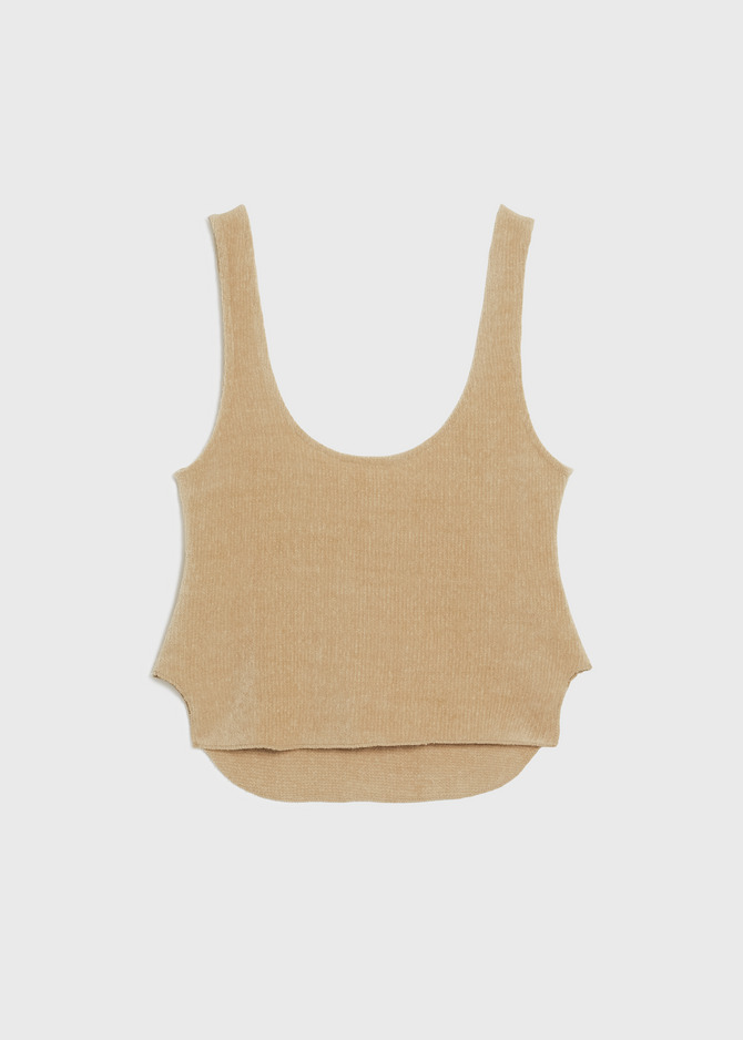 Chenille yarn Plain Stitch Tank Top