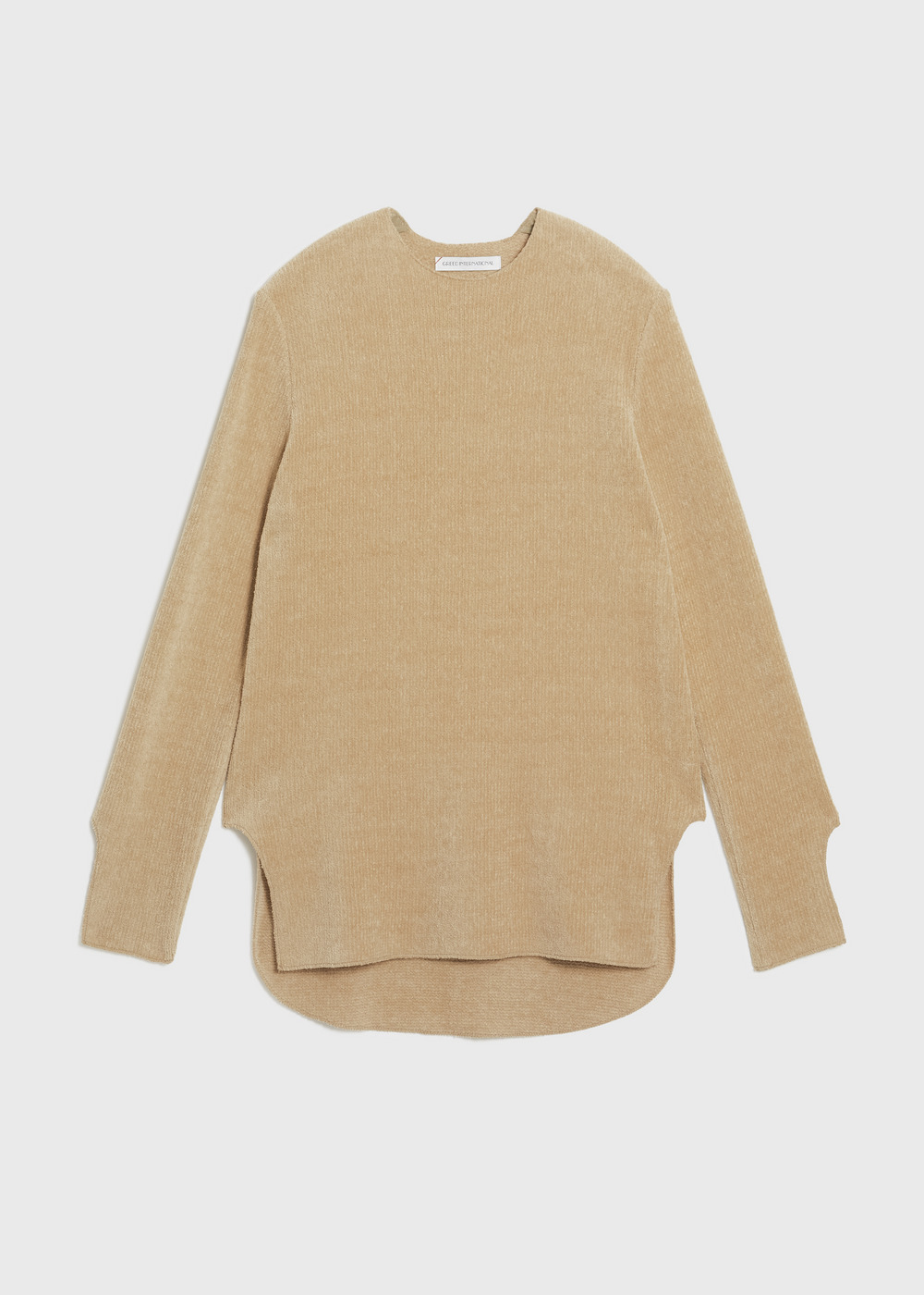 Chenille yarn Plain Stitch Long Top 詳細画像 BEIGE 1