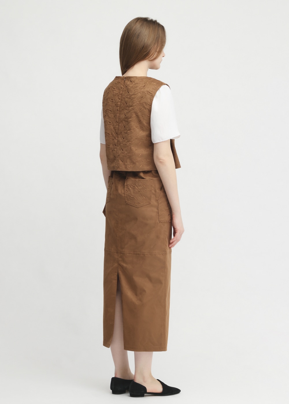 Suede embroidery Blouse 詳細画像 BROWN 3