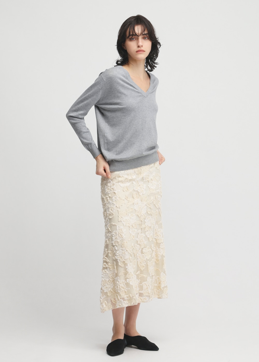 Cut Jacquard Skirt 詳細画像 BEIGE 2