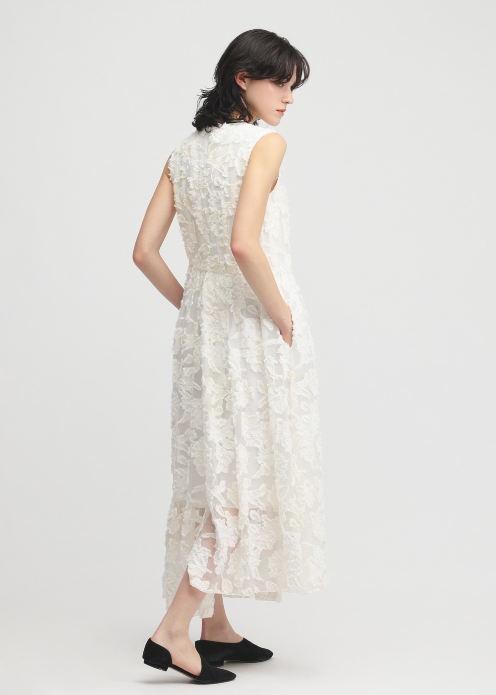 Cut Jacquard Sleeveless Dress 詳細画像 OFF WHITE 3