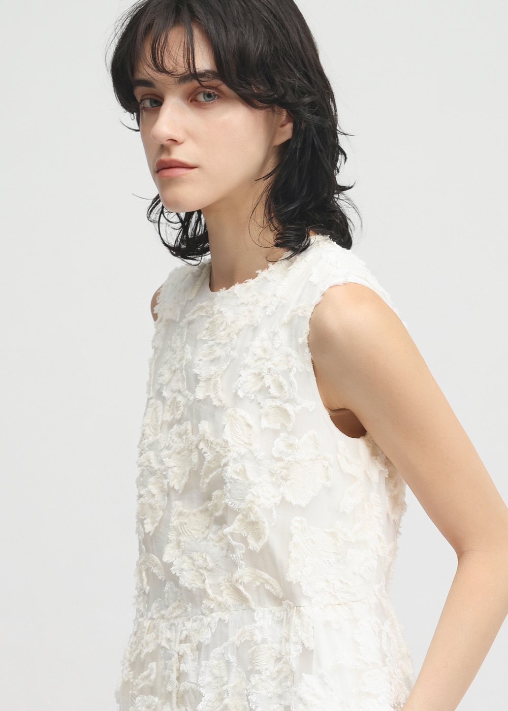 Cut Jacquard Sleeveless Dress 詳細画像 OFF WHITE 4