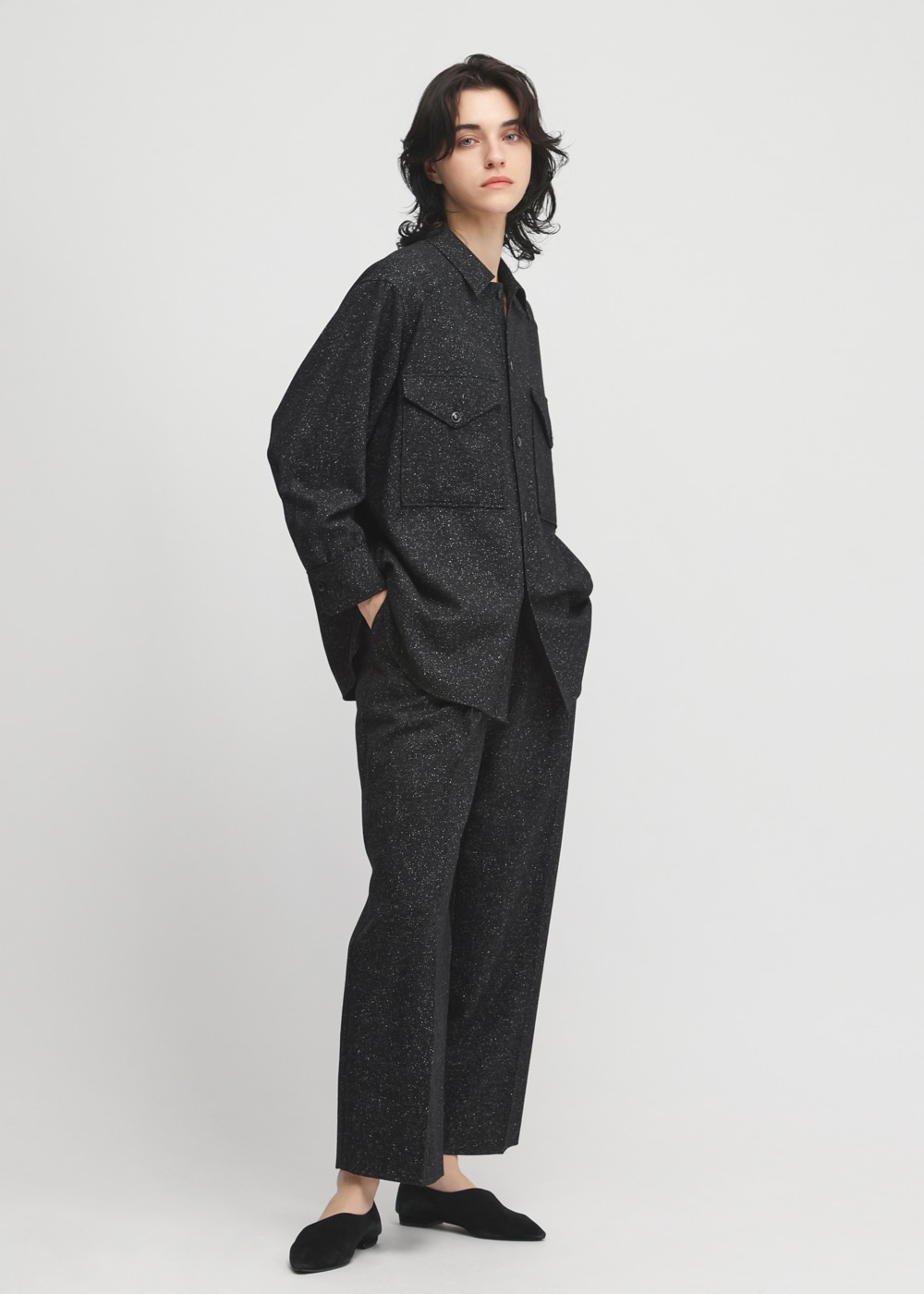 Lush Mist Tweed Shirts 詳細画像 BLACK 3