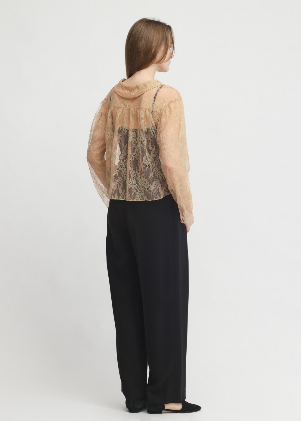 Dual Color Cord Lace Blouse 詳細画像 BEIGE 3